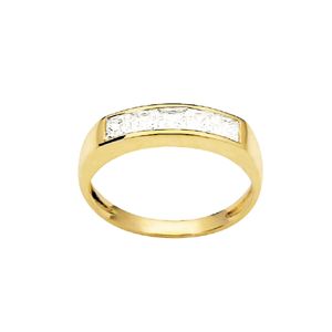 Cubic Zirconia CZ Gold Ring - Channel Set