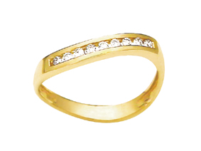 Diamond Gold Ring - Channel