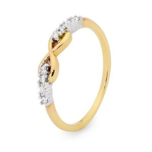 Diamond 2 Tone Gold Ring - Infinity
