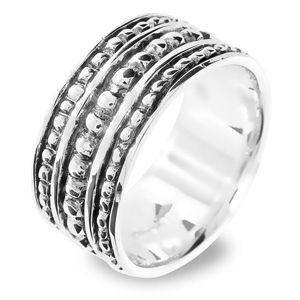 Silver Ring - Beaded Bands