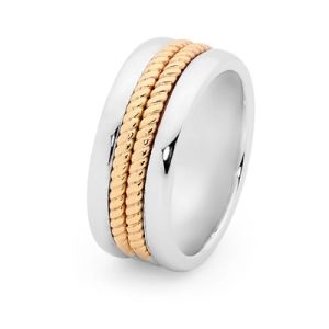 2 Tone Silver and Gold Ring - Men's Braid