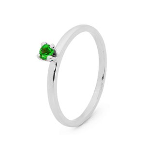 Emerald Silver Ring - Stackable Claw Set