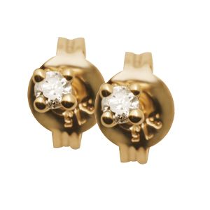 Diamond Gold Earrings .08ct 2mm Stud