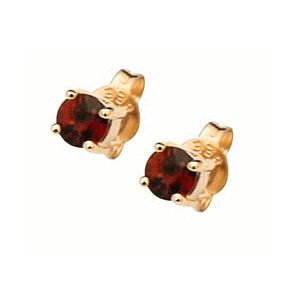 Garnet Gold Earrings - 2.5mm Studs