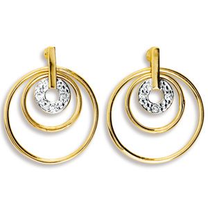 Diamond Gold Earrings - Circle
