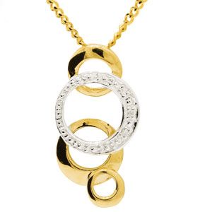 Diamond Gold Pendant - Circles