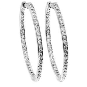 Diamond Platinum Earrings - Circle of Life Hoop