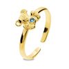 Blue Spinel Gold Toe Ring - Teddy Bear