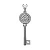 Cubic Zirconia CZ Silver Pendant and Chain - Key Round