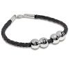 Leather Silver Bracelet - Fusion