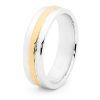 2 Tone Silver and Gold Ring - Men's Inlaid