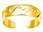 Gold Toe Ring - Wave