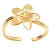 Gold Toe Ring - Frangipani Flower