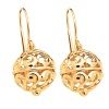 Gold Earrings - Filigree Ball