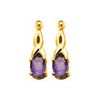 Amethyst Gold Earrings - Twist