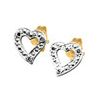 Diamond Gold Earrings - Heart Cutout