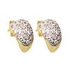 Pink Cubic Zirconia CZ and White CZ Gold Earrings
