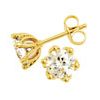 Cubic Zirconia CZ Gold Earrings - Basket