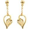 Gold Earrings - Heart Drops