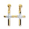 Diamond Gold Earrings - Cross