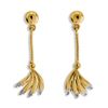 Diamond Gold Earrings - Feather Drop