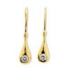 Cubic Zirconia CZ Gold Earrings - Teardrop Hook