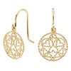 Gold Earrings - Filigree Circle of Life Hearts