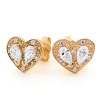 Cubic Zirconia CZ Gold Earrings - Heart Pear Cut