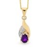 Amethyst and Diamond Gold Pendant