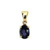 Black Sapphire Gold Pendant - Oval 7x5mm