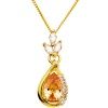 Champagne Cubic Zirconia CZ Gold Pendant - Cocktail