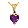 Amethyst Gold Pendant - Heart