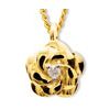 Diamond Gold Pendant - Camellia