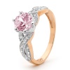 Pink Cubic Zirconia CZ Rose Gold Ring - Engagement CZ Infinity