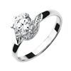 Cubic Zirconia CZ White Gold Ring - Solitaire