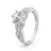 Cubic Zirconia CZ White Gold Ring - Engagement Stunner