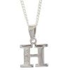 Diamond White Gold Pendant - H Initial