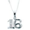 Diamond White Gold Pendant - 16 Number
