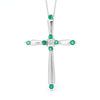 Emerald and Diamond White Gold Pendant - Cross